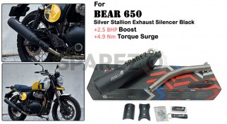 Fit For Royal Enfield Bear 650 Stainless Steel Exhaust Silencer Black    